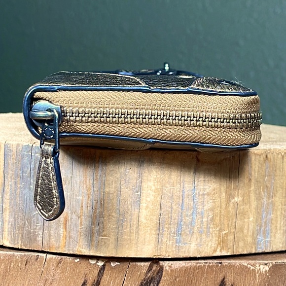 COACH Mickie Accordion Zip Leather Wallet in Brass - Picture 8 of 16
